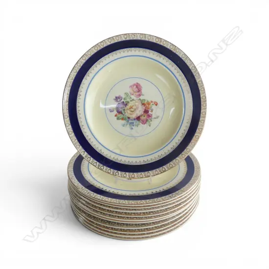 11 VINTAGE FLORAL DINNER PLATES 270mm dia