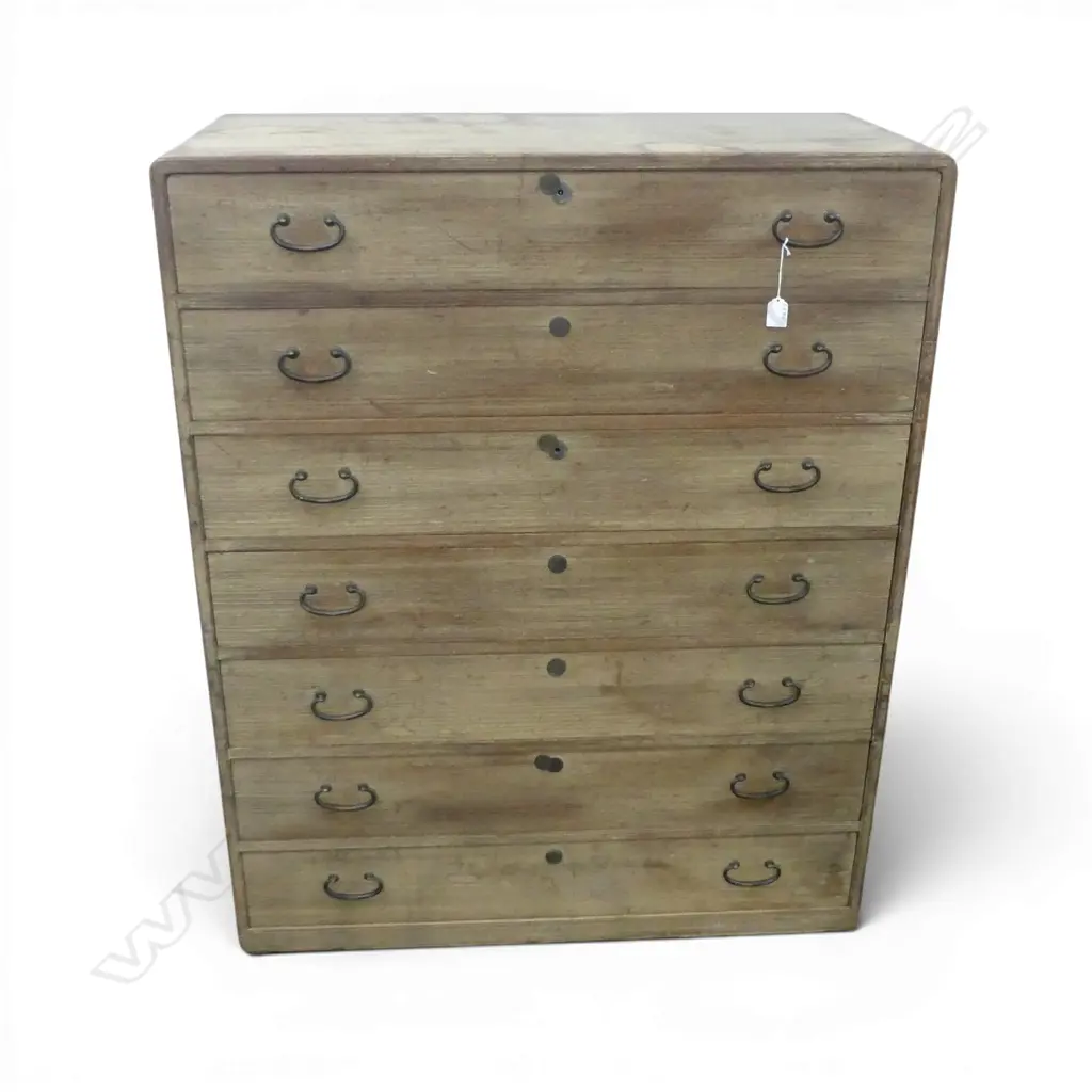 JAPANESE TALL VINTAGE TANSU CHEST 935 x 435 x 1170mm Image 1++
