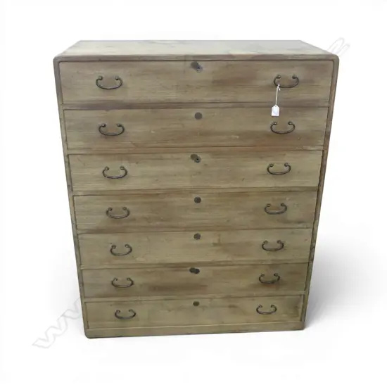 JAPANESE TALL VINTAGE TANSU CHEST 935 x 435 x 1170mm