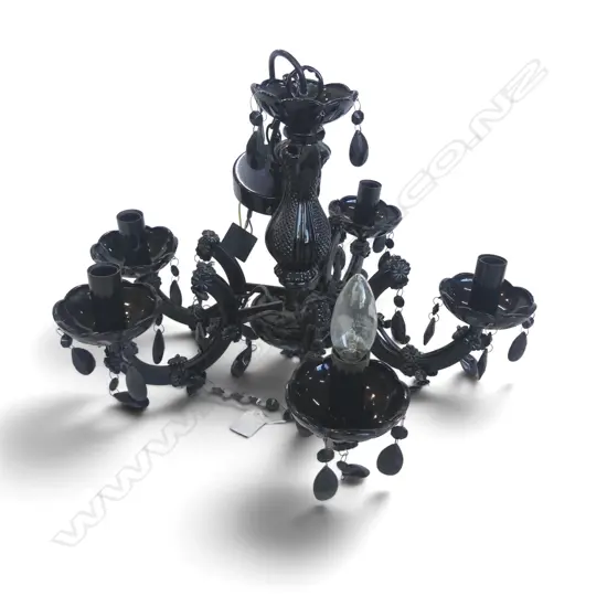 BLACK GLASS CHANDELIER H.540mm