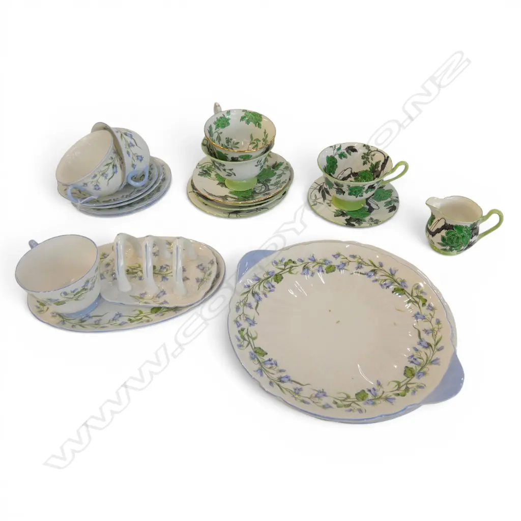 2 PART SHELLEY CHINA TEASETS OVINGTON & BLUE BELL PATS Image 1++
