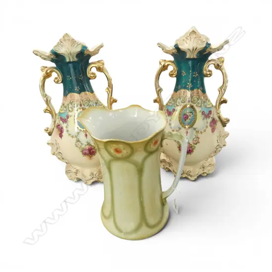 PR ANTIQUE VASES H.440mm + WASH JUG