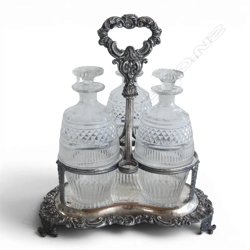 LATE 19thC SILVER PLATE  DECANTOR CRUET H.310mm Image 1++