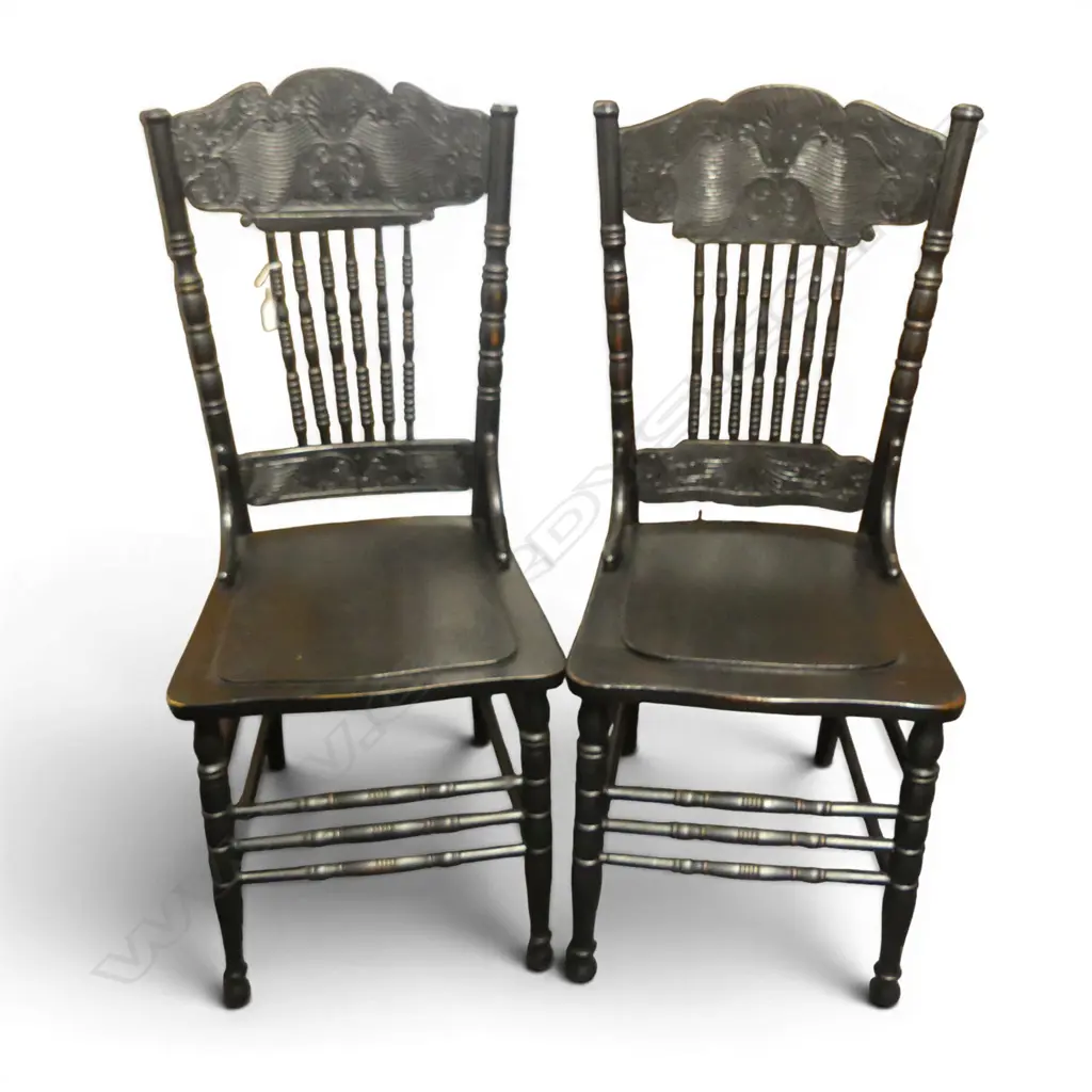 PR EBONISED SPINDLE BACK CHAIRS Image 1++