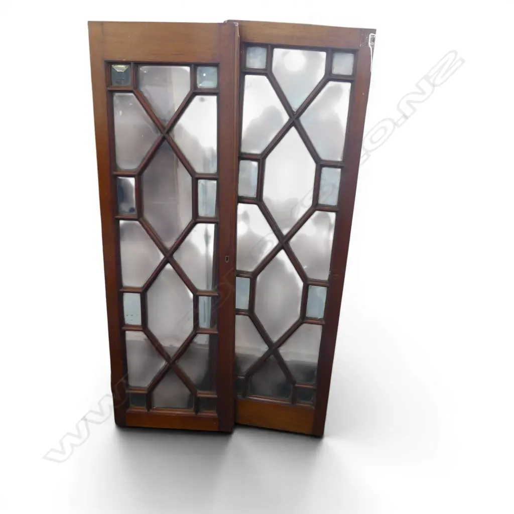 PR ASTRAL GLAZED MAHOGANY DOORS, EX LIBRARY BOOKCASE, 1005x320mm Image 1++