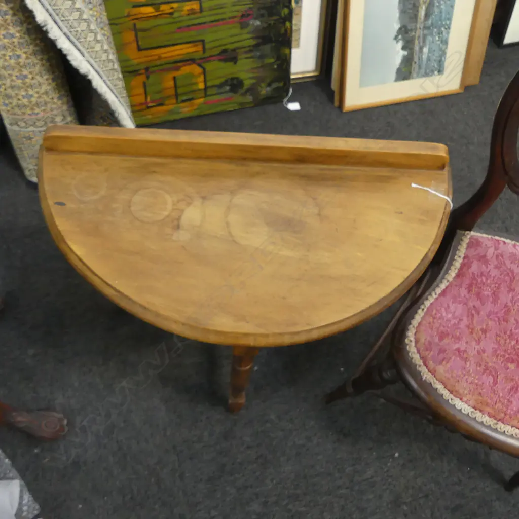 ANTIQUE DEMILUNE TABLE + ANTIQUE CHAIR H.800mm Image 1++