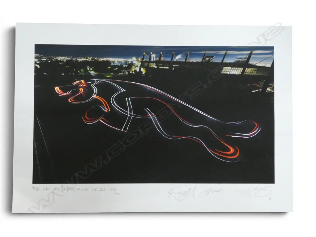 OTIS FRIZZELL & JEFF WOOD 'THE ART OF PERFORMANCE' PRINT 385x570mm COLAB w. JAGUAR 286/400 Image 1++