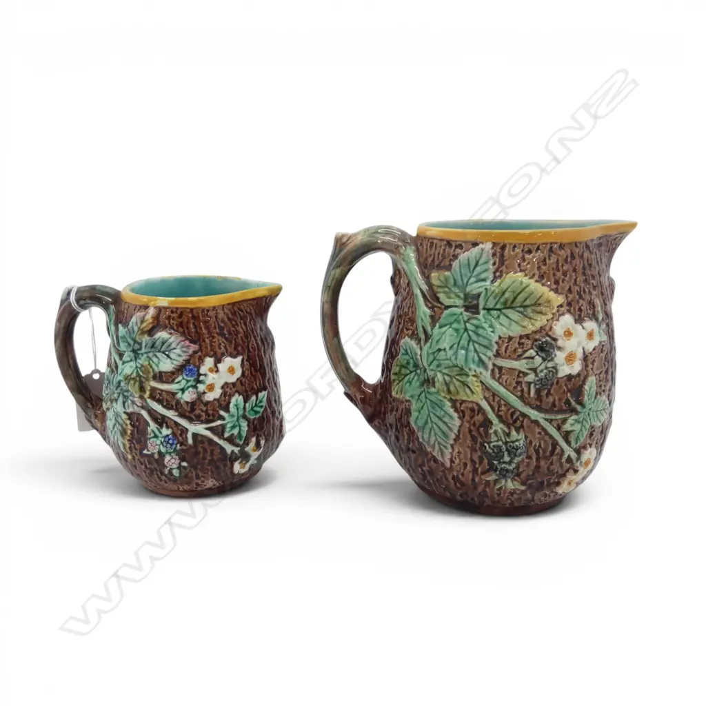2 MAJOLICA JUGS H.140mm minor faults Image 1++