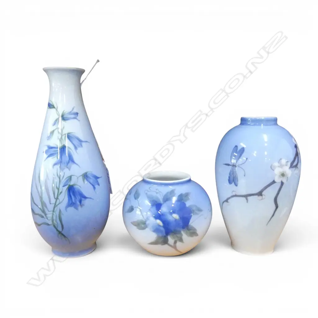 3 ROYAL COPENHAGEN VASES H.190mm Image 1++