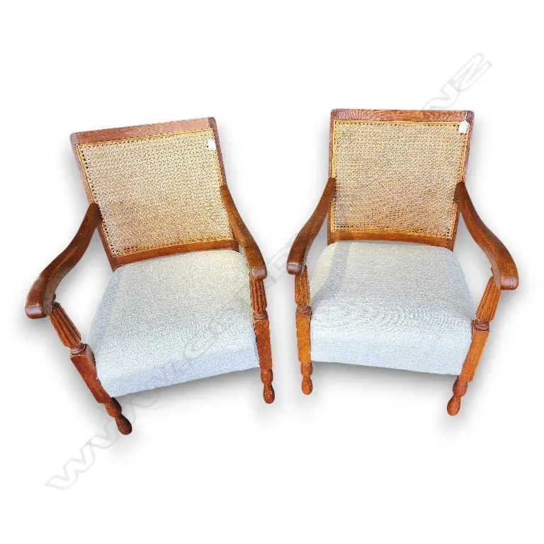 PAIR OF  BERGERE ARMCHAIR NEWLY UPHOLSTERED Image 1++