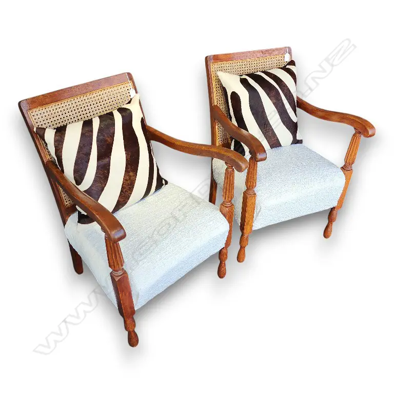 PAIR OF  BERGERE ARMCHAIR NEWLY UPHOLSTERED Image 1++