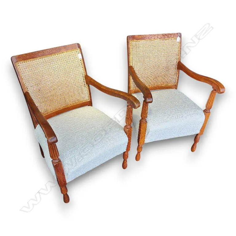 PAIR OF  BERGERE ARMCHAIR NEWLY UPHOLSTERED Image 1++