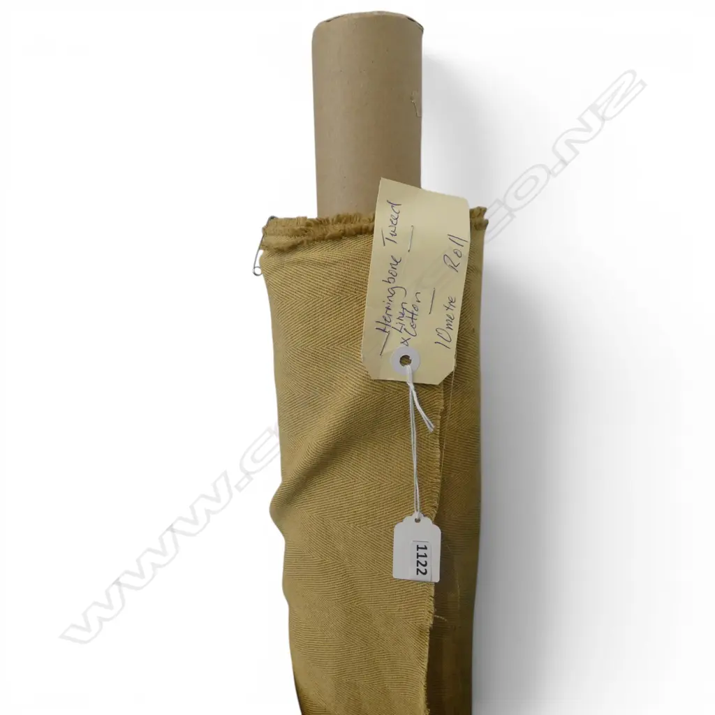 FABRIC BOLT; HERRINGBONE TWEED, LINEN COTTON, 10M Image 1++