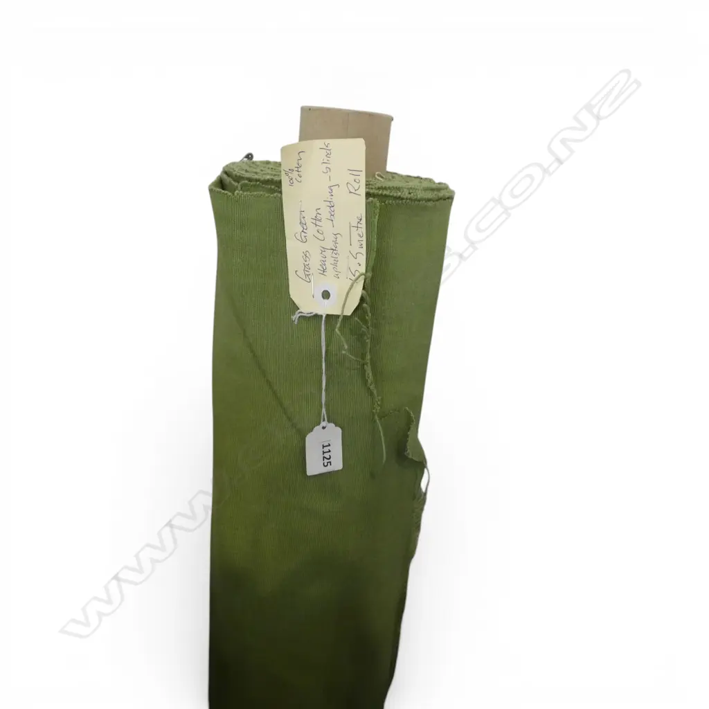 FABRIC BOLT; GRASS GREEN, HEAVY COTTON, UPHOLSTERY, 15.5M Image 1++