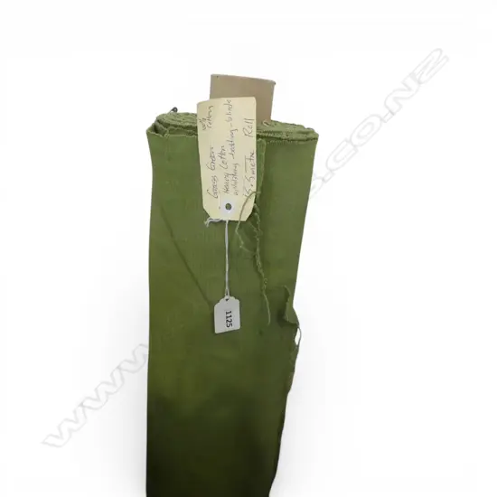 FABRIC BOLT; GRASS GREEN, HEAVY COTTON, UPHOLSTERY, 15.5M