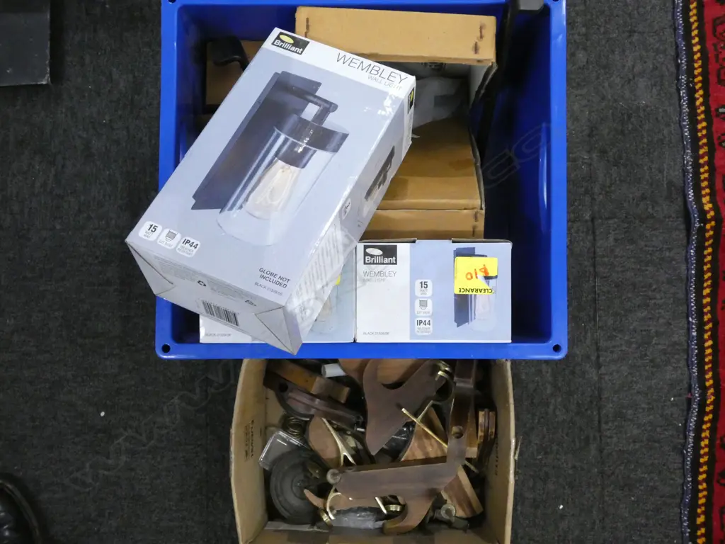 2 BOXES HARDWARE; BRACKETS, CURTAIN RAIL SUPPORTS ETC Image 1++