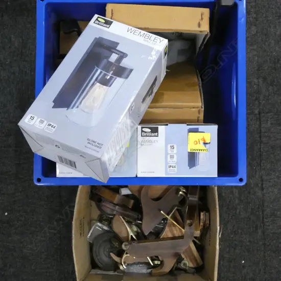 2 BOXES HARDWARE; BRACKETS, CURTAIN RAIL SUPPORTS ETC
