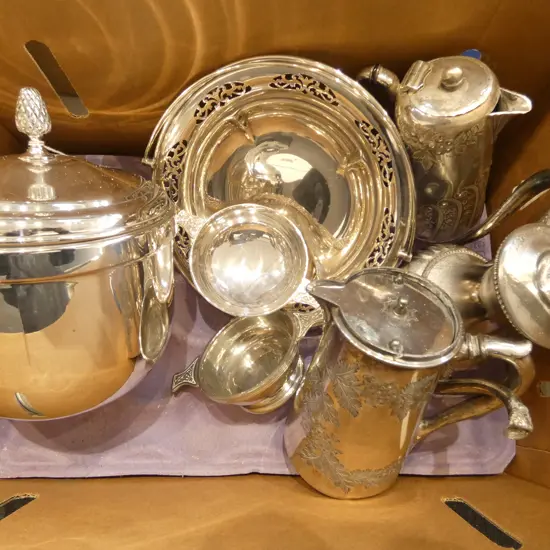 7 PCES SILVER PLATE INCL. LIDDED ICE BUCKET H.210mm