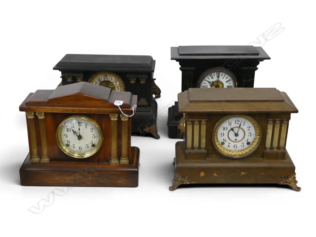 4 ANTIQUE MANTEL CLOCKS H.325mm Image 1++