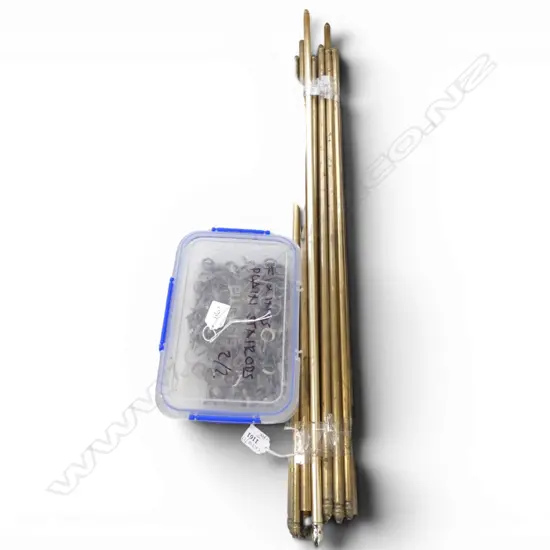 BRASS RODS w. SCREW IN FINIAL ENDS FOR STAIR CARPET L.770mm