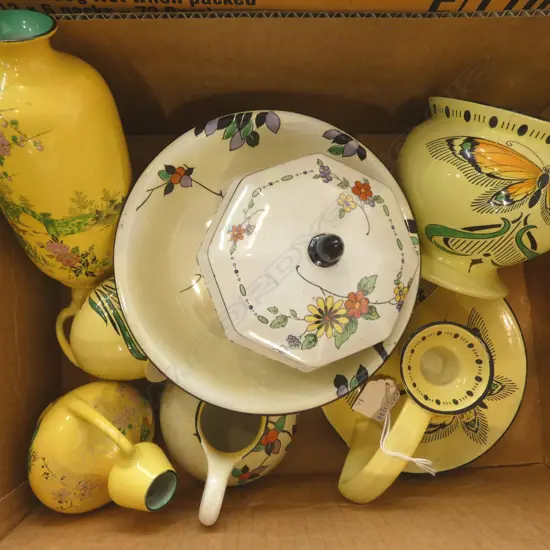 8 PCS SHELLEY CHINA CANDLESTICK COMPORT LIDDED DISH VASES ETC