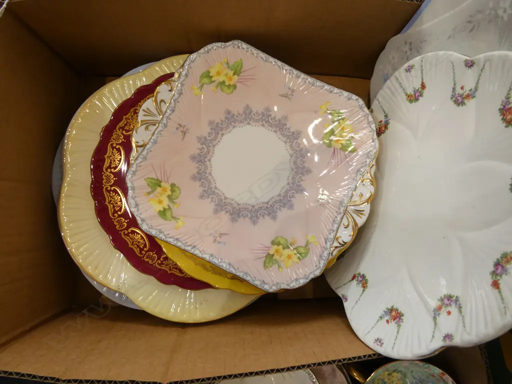 10 SHELLEY CHINA CAKE PLATES DECO PATS ETC Image 1++