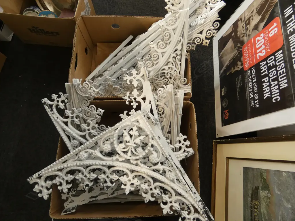2 BOXES WHITE FRETWORK, MOSTLY PLASTIC Image 1++