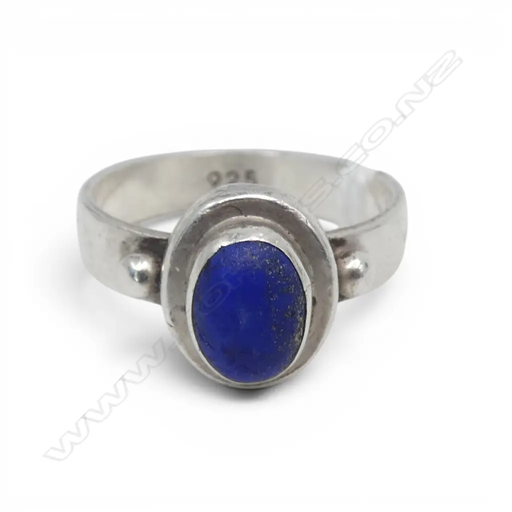 SILVER & LAPIS RING SIZE O Image 1++