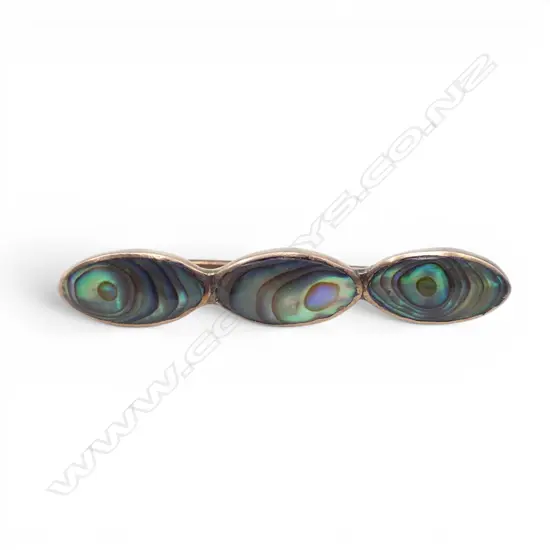 9ct ROSE GOLD & PAUA SHELL BROOCH 2.2gms