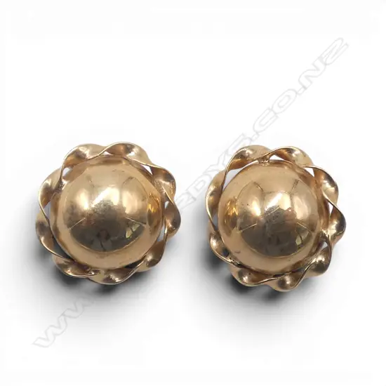 PR 9CT CLIP ON EARRINGS, 19mm dia, 5.2gms