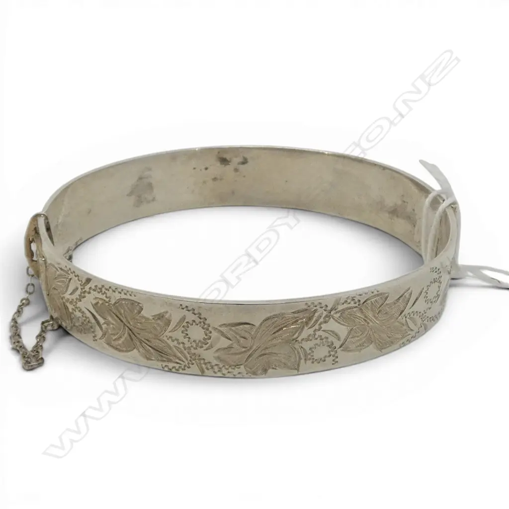 STG SILVER HINGED BANGLE 23.58gms Image 1++