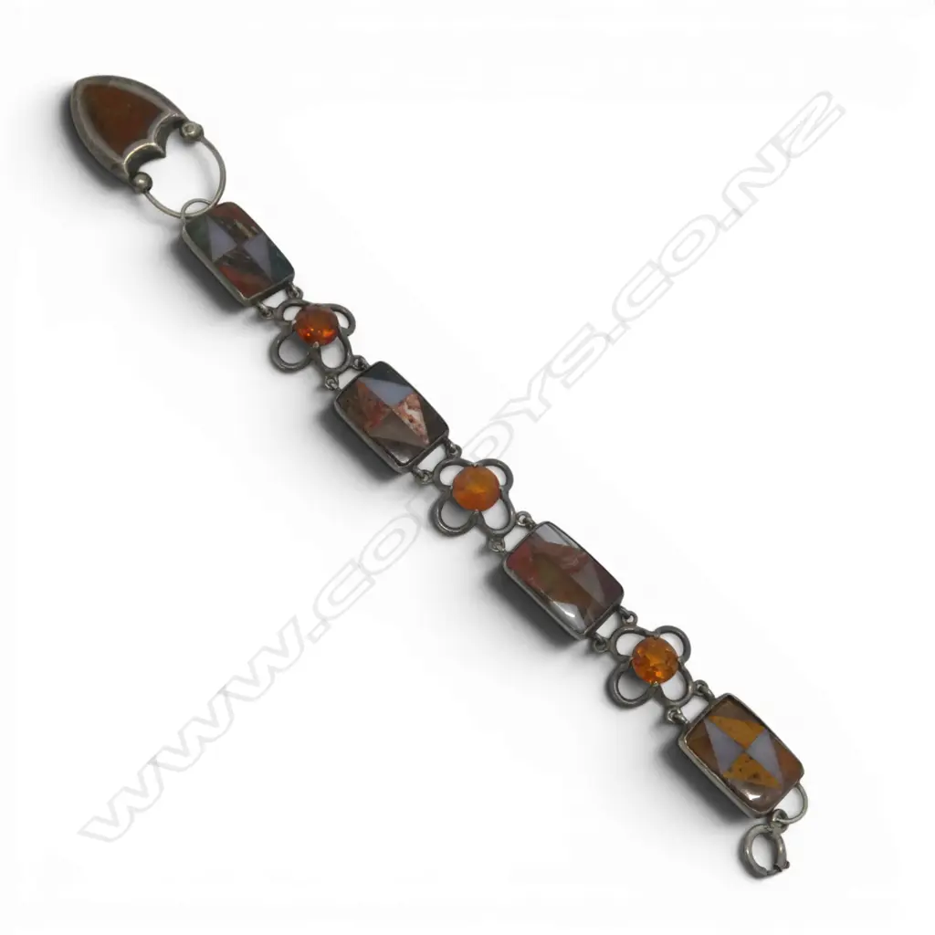 SCOTISH SILVER & AGATE BRACELET  Image 1++