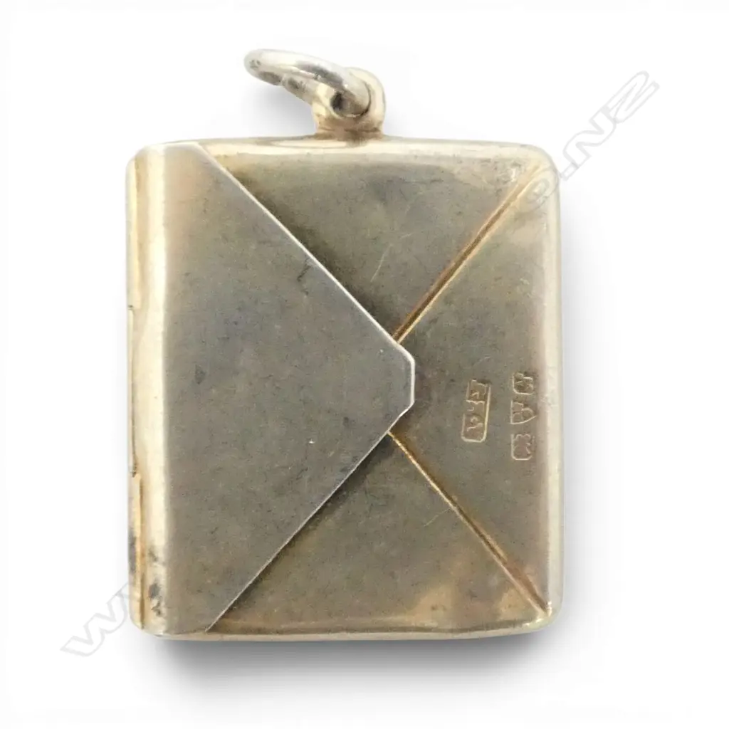 Chester 1913 silver stamp holder with gilded interior. Image 1++
