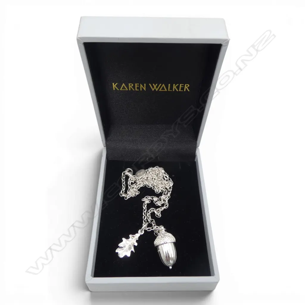 KAREN WALKER STG SILVER ACORN PENDANT NECKLACE L.600mm, 15.5gms, BOXED Image 1++
