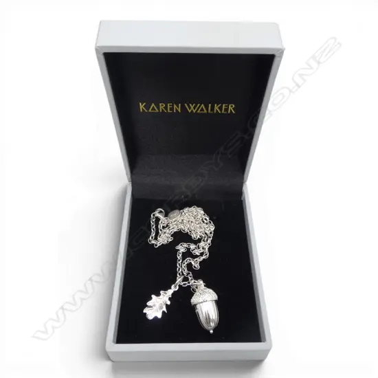 KAREN WALKER STG SILVER ACORN PENDANT NECKLACE L.600mm, 15.5gms, BOXED