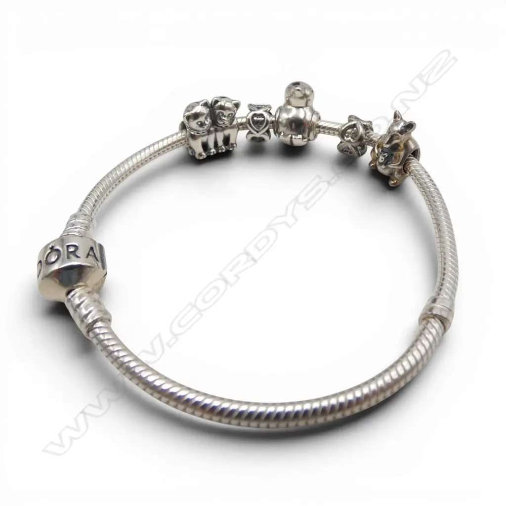 S/SILVER PANDORA CHARM BRACELET 27.7GMS IN ORIGINAL BOX  Image 1++