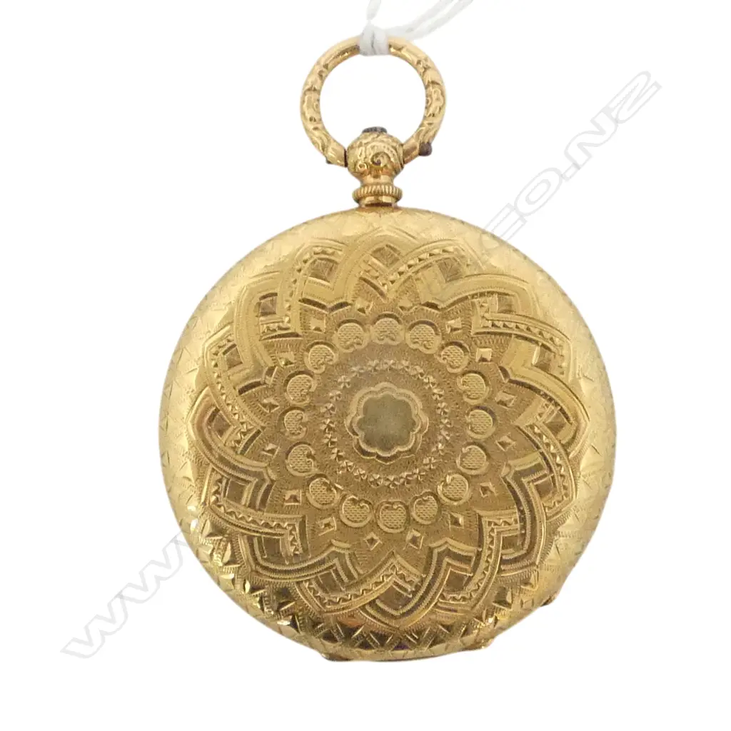 19thC EUROPEAN 18ct GOLD OPEN FACE POCKET WATCH slim line. Engraved A.G. Bartlett. 33.5gms Image 1++