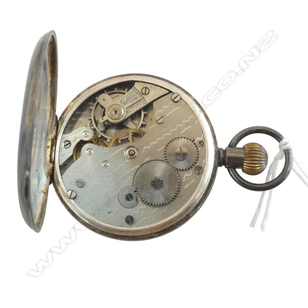 EARLY 20thC .925 'GLOW WORM' OPEN FACE POCKET WATCH Image 1++