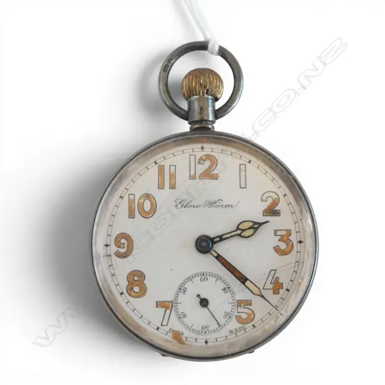 EARLY 20thC .925 'GLOW WORM' OPEN FACE POCKET WATCH
