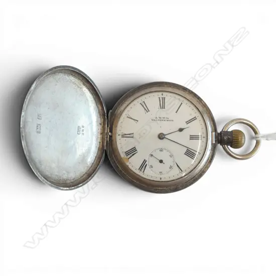 EARLY 20thC STG SILVER AMERICAN WALTHAM TRAVELER FULL HUNTER POCKET WATCH, BIRMINGHAM 1901