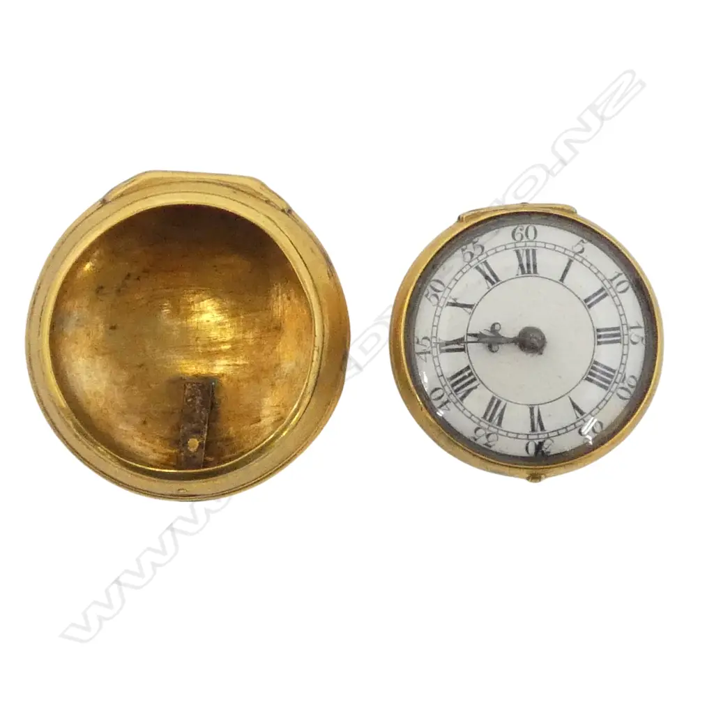 c.1770 John Hardman of Wavertree gilt pair cased verge fusee pocket watch attn required Image 1++