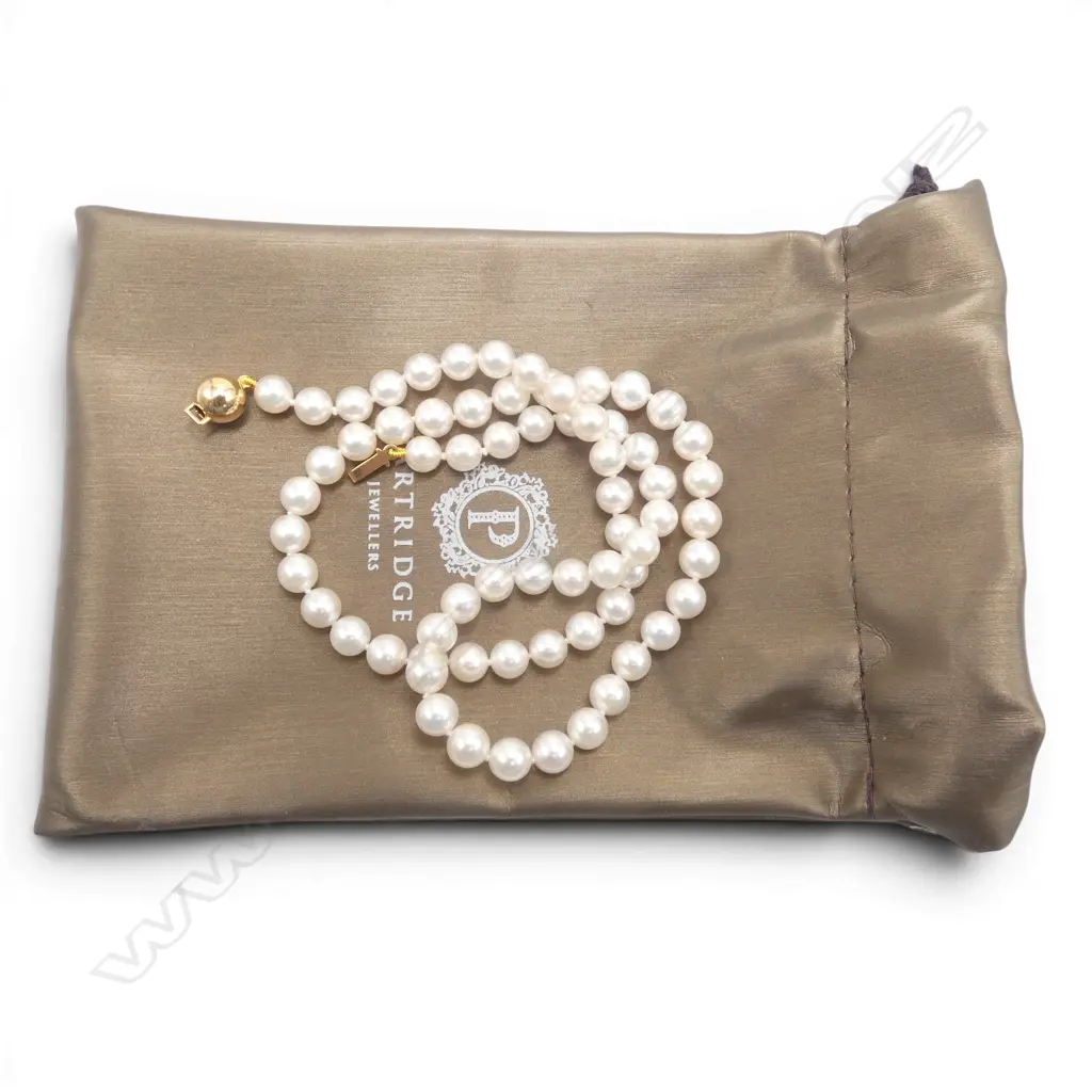 AKOYA PEARL NECKLACE w. 18CT CLASP L.440mm Image 1++
