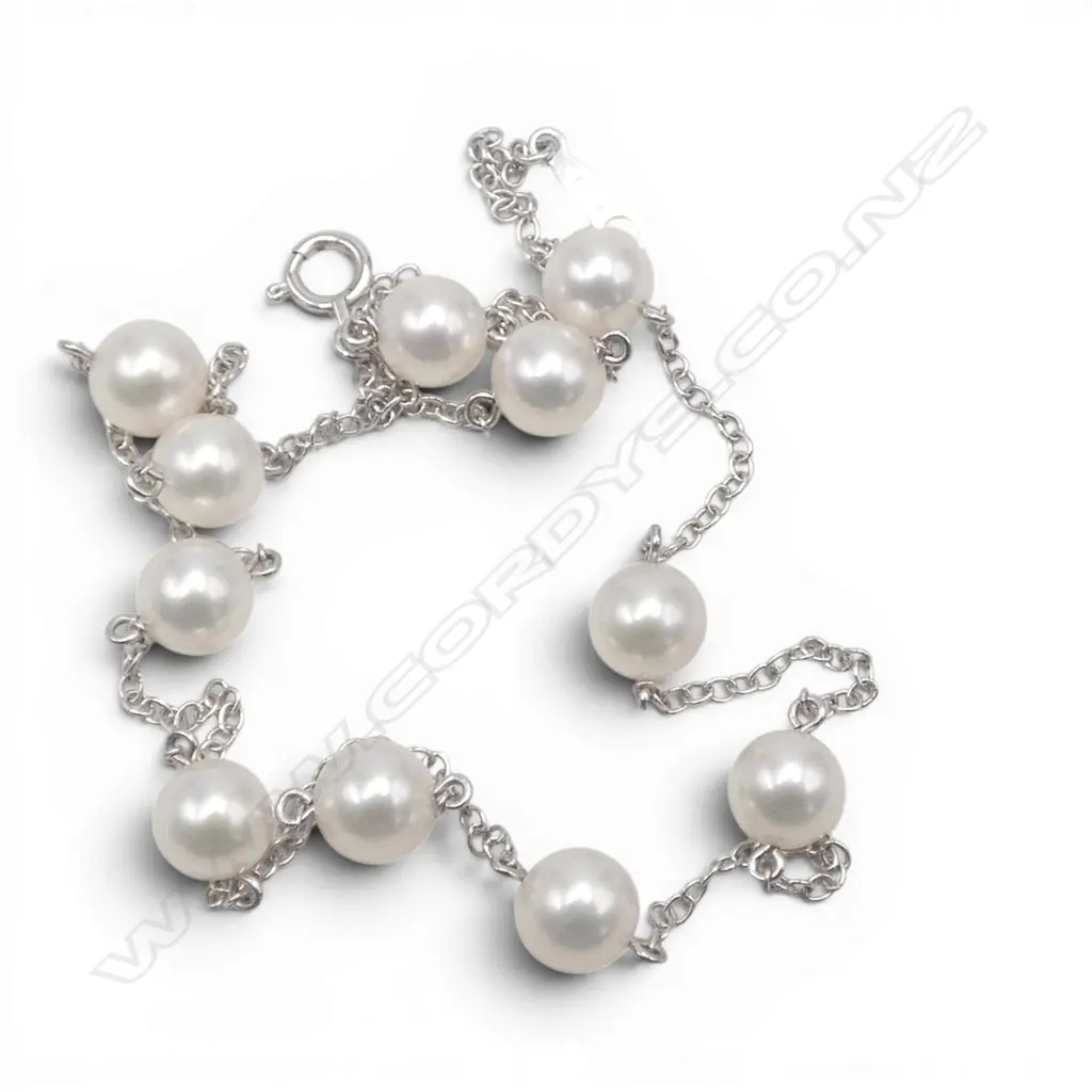 MIKIMOTO 18CT WG PEARL NECKLACE L.390mm, BOXED Image 1++