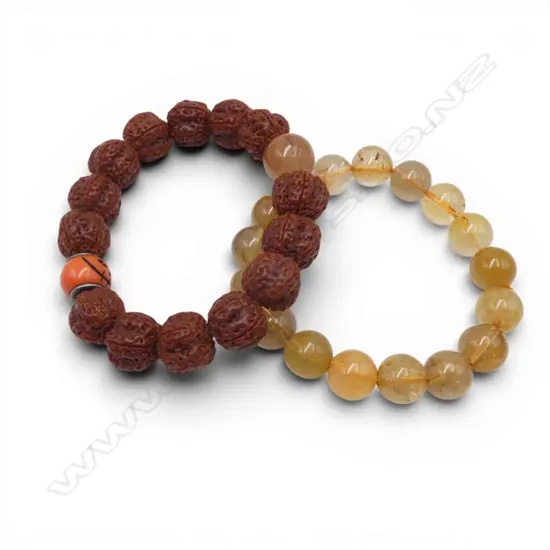 2 ORIENTAL BEAD BRACELETS