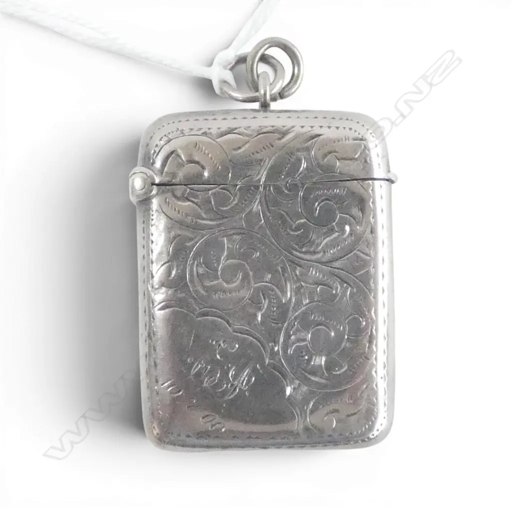 S/SILVER VESTA BOX MAKER MINSHULL & LATIMER BIRMINGHAM 1898 20GMS Image 1++