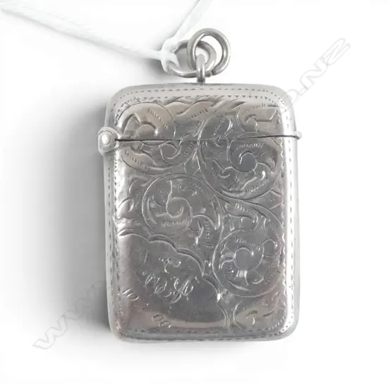 S/SILVER VESTA BOX MAKER MINSHULL & LATIMER BIRMINGHAM 1898 20GMS
