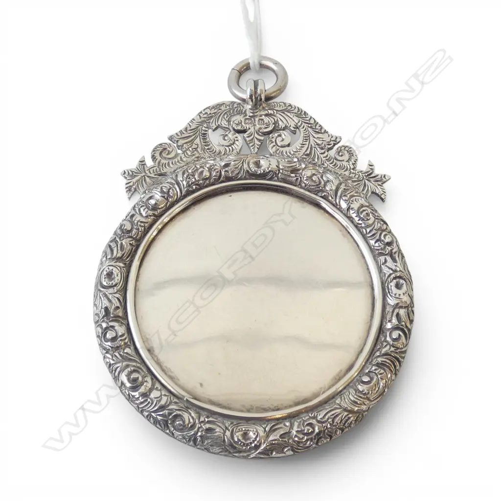 RARE VICTORIAN S/SILVER CHATELAINE MIRROR DOUBLE SIDED CAST SOLID SILVER WILLIAM ADAMS MAKER BIRMINGHAM 1901 48GMS Image 1++
