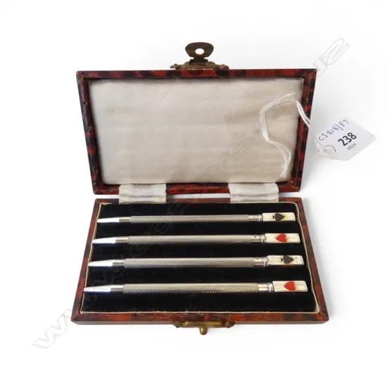 ART DECO S/SILVER BRIDGE PENCILS ORIGINAL BOX 31GMS 