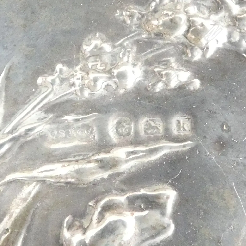 ART NOUVEAU STG SILVER HAND MIRROR, LIONEL SMITH & CO, BIRMINGHAM 1909 Image 1++