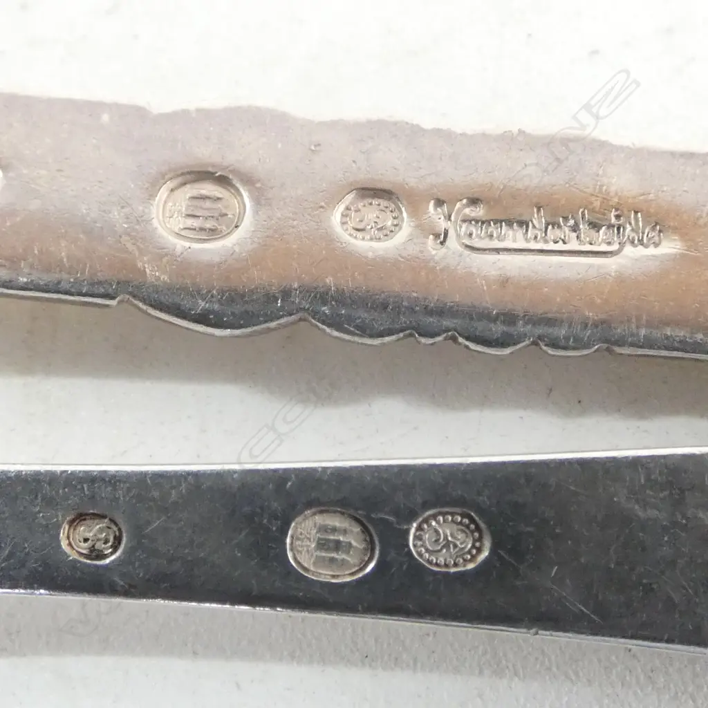 VINTAGE 1930's DANISH SILVER SPOON "Ole Lukøje" & FORK. 49.5gms Image 1++